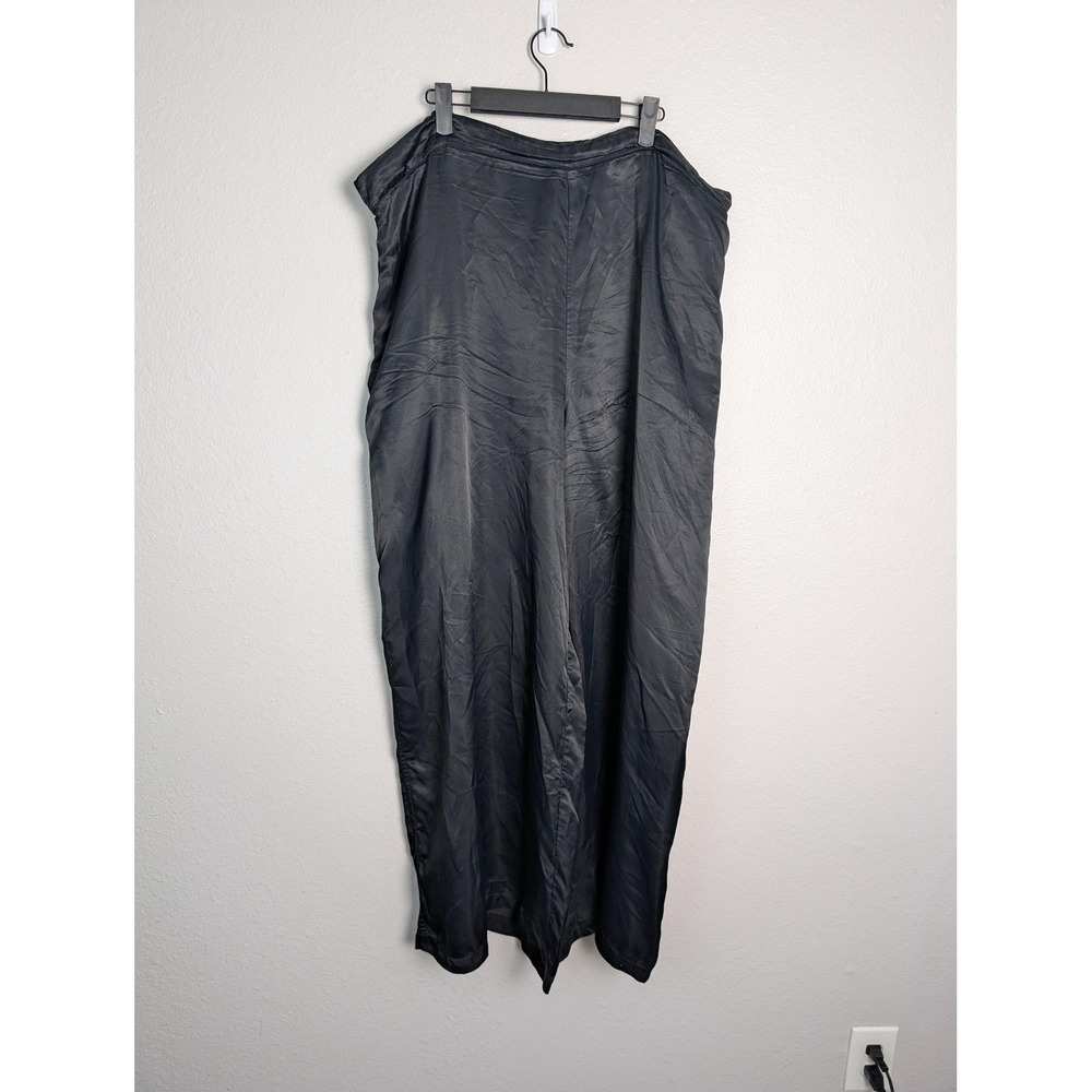 Athleta Pants Womens 3X Black Calm Cool Wide Leg Track Elastic Waist Lightweight